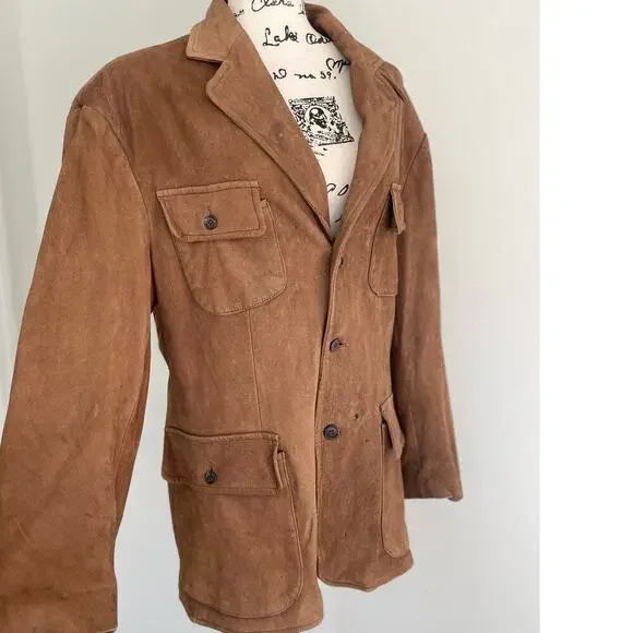 VTG 70’s RALPH LAUREN COUNTRY SUEDE JACKET CHESTNUT ILGWU LOGO MADE IN USA SZ M - Picture 4 of 16